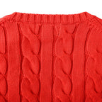Ralph Lauren Cable-Knit V-Neck Sweater - Red - view 6