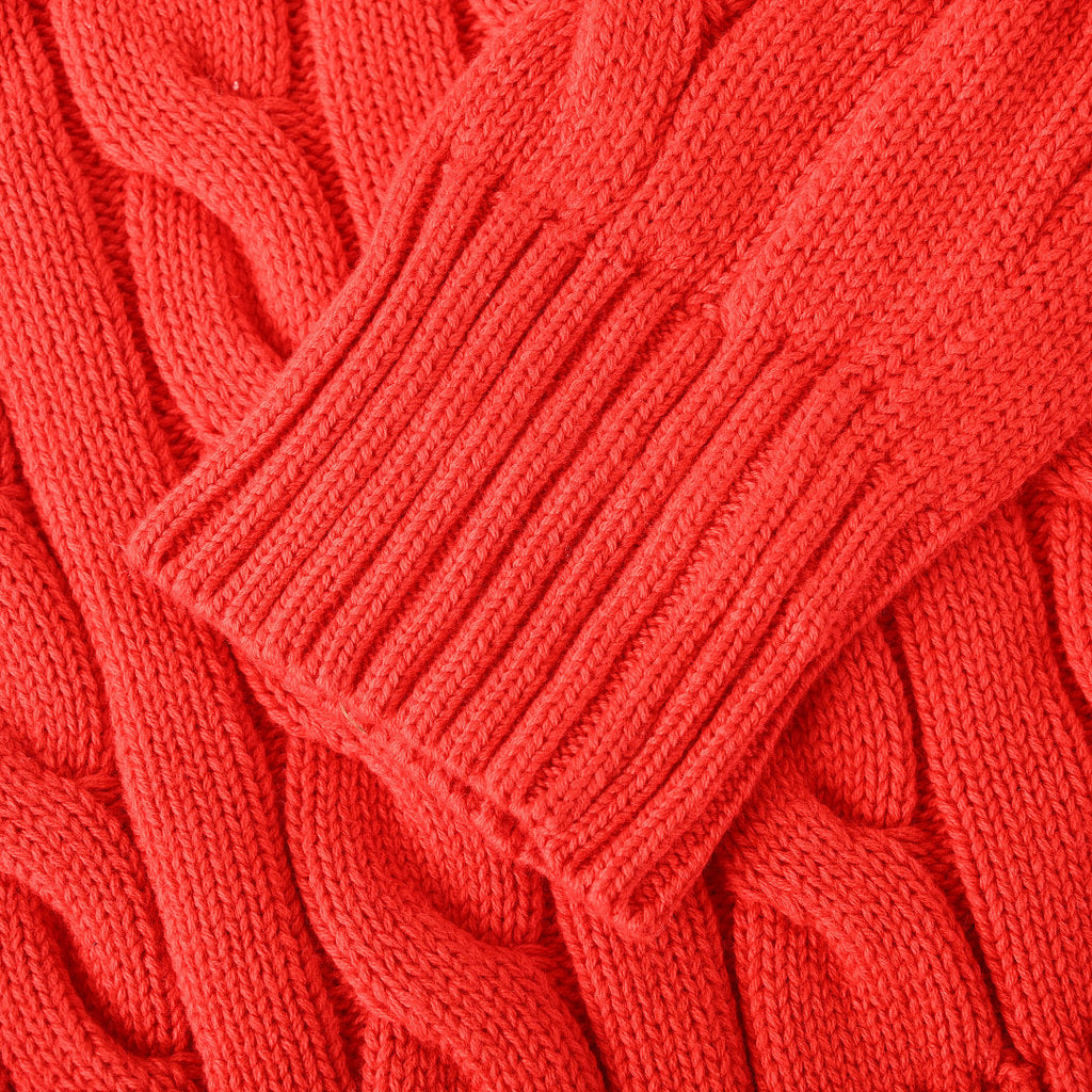 Ralph Lauren Cable-Knit V-Neck Sweater - Red - view 7
