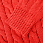 Ralph Lauren Cable-Knit V-Neck Sweater - Red - view 7