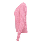 Ralph Lauren Cable-Knit V-Neck Sweater - Pink - view 2