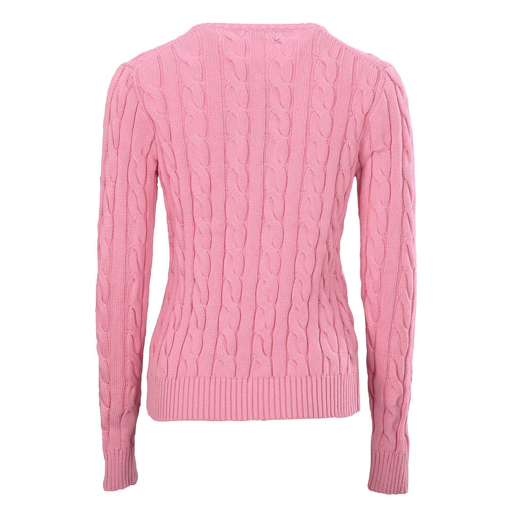 Ralph Lauren Cable-Knit V-Neck Sweater - Pink - view 3