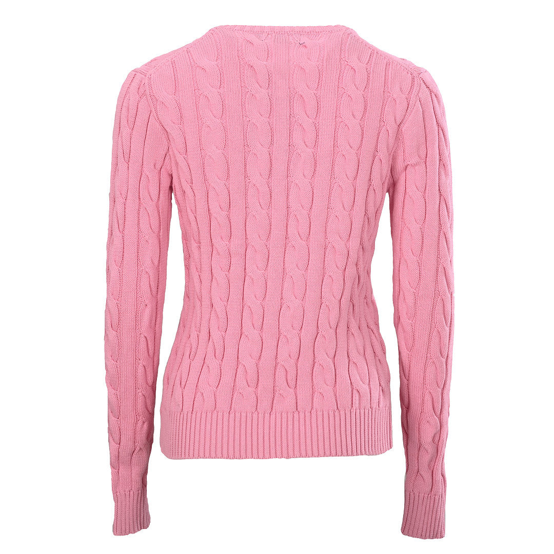 Ralph Lauren Cable-Knit V-Neck Sweater - Pink - view 3