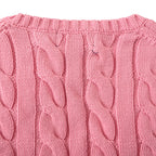 Ralph Lauren Cable-Knit V-Neck Sweater - Pink - view 6