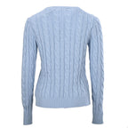 Ralph Lauren Cable-Knit V-Neck Sweater - Light Blue - view 3