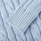 Ralph Lauren Cable-Knit V-Neck Sweater - Light Blue - view 7