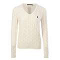 Ralph Lauren Cable-Knit V-Neck Sweater - Ivory - view 1