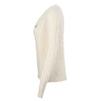 Ralph Lauren Cable-Knit V-Neck Sweater - Ivory - view 2