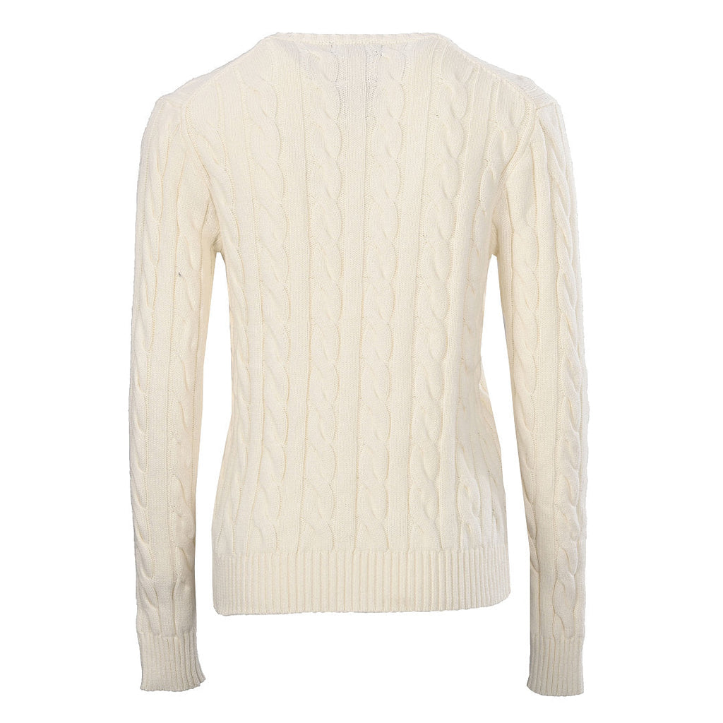Ralph Lauren Cable-Knit V-Neck Sweater - Ivory - view 3