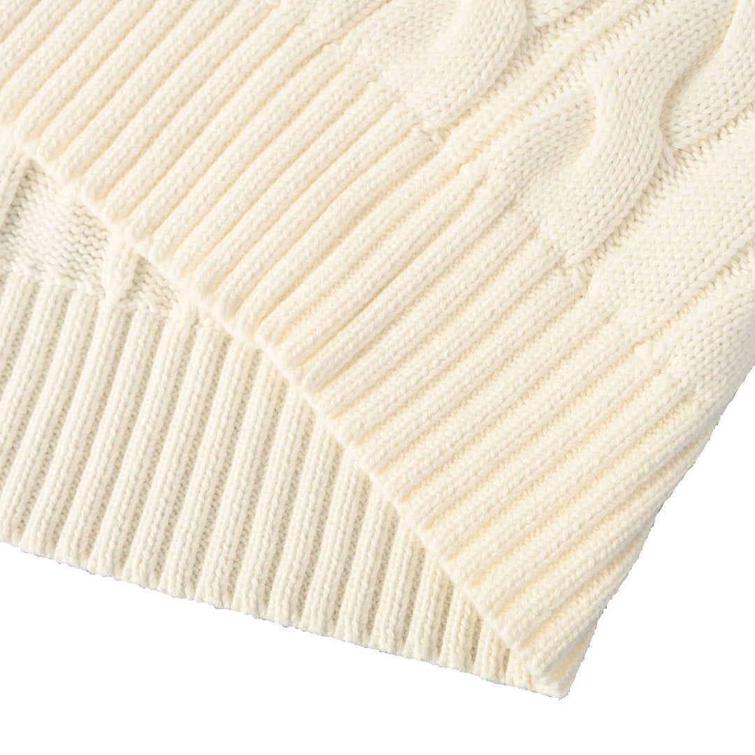 Ralph Lauren Cable-Knit V-Neck Sweater - Ivory - view 5