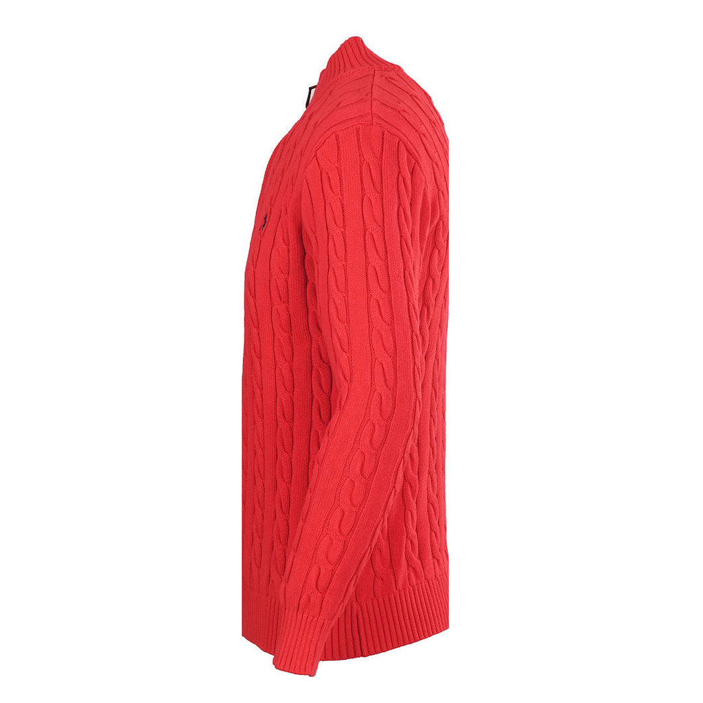 Ralph Lauren Cable-Knit Half-Zip Sweater - Red - view 2