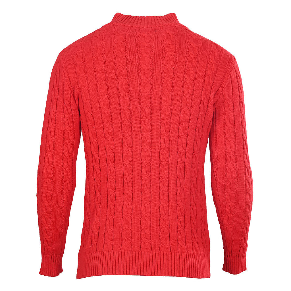 Ralph Lauren Cable-Knit Half-Zip Sweater - Red - view 3