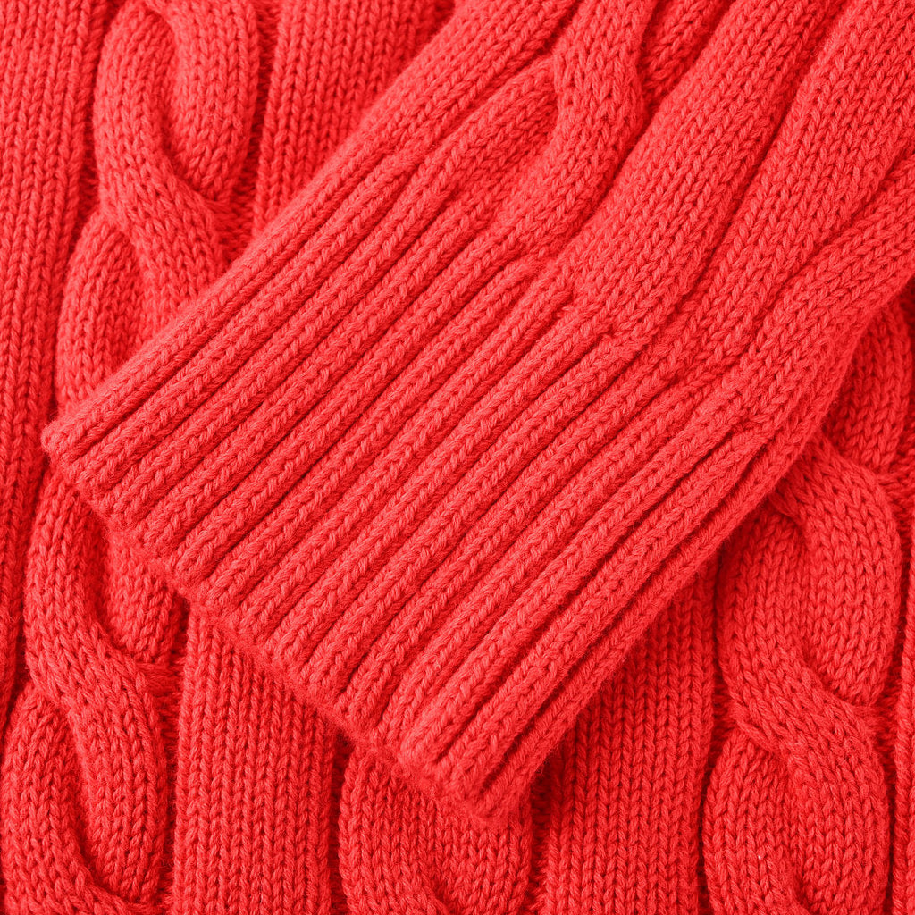 Ralph Lauren Cable-Knit Half-Zip Sweater - Red - view 7
