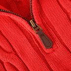 Ralph Lauren Cable-Knit Half-Zip Sweater - Red - view 8