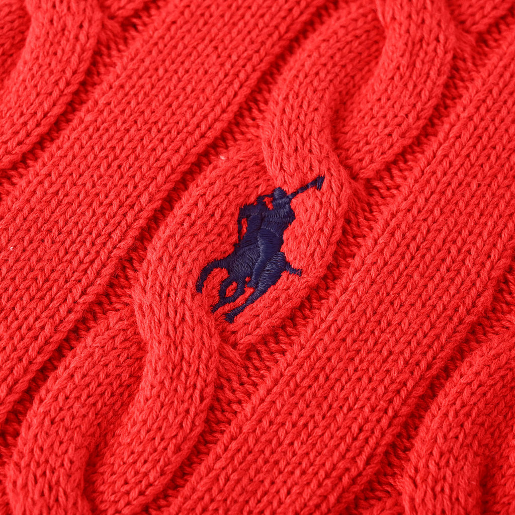 Ralph Lauren Cable-Knit Half-Zip Sweater - Red - view 9