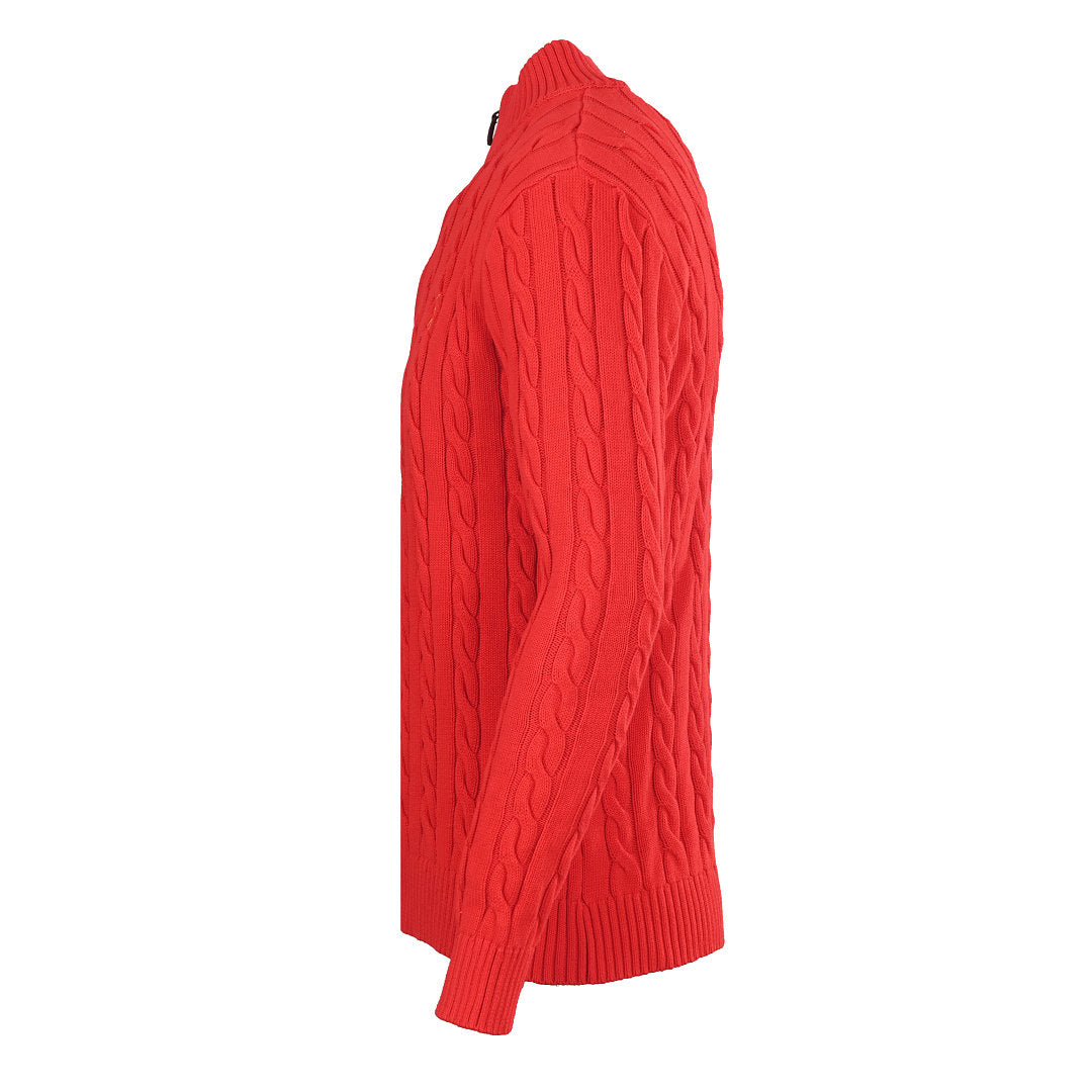 Ralph Lauren Cable-Knit Half-Zip Sweater - Scarlet - view 2
