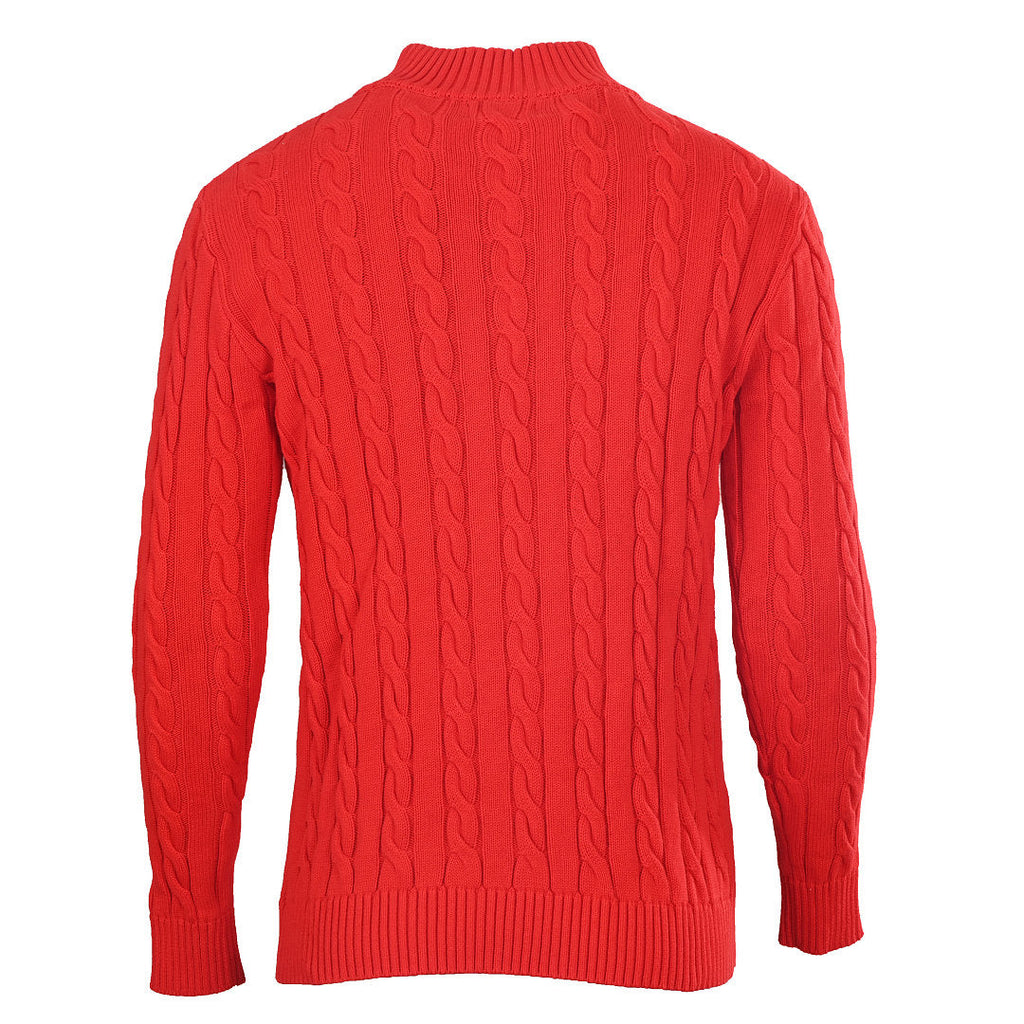 Ralph Lauren Cable-Knit Half-Zip Sweater - Scarlet - view 3