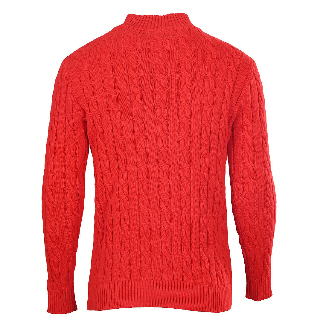 Ralph Lauren Cable-Knit Half-Zip Sweater - Scarlet - view 3