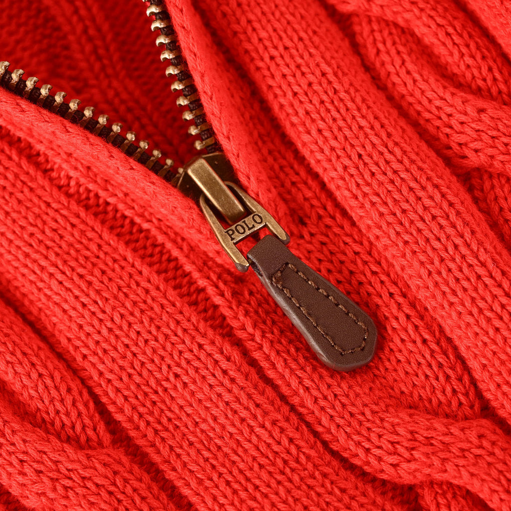 Ralph Lauren Cable-Knit Half-Zip Sweater - Scarlet - view 8