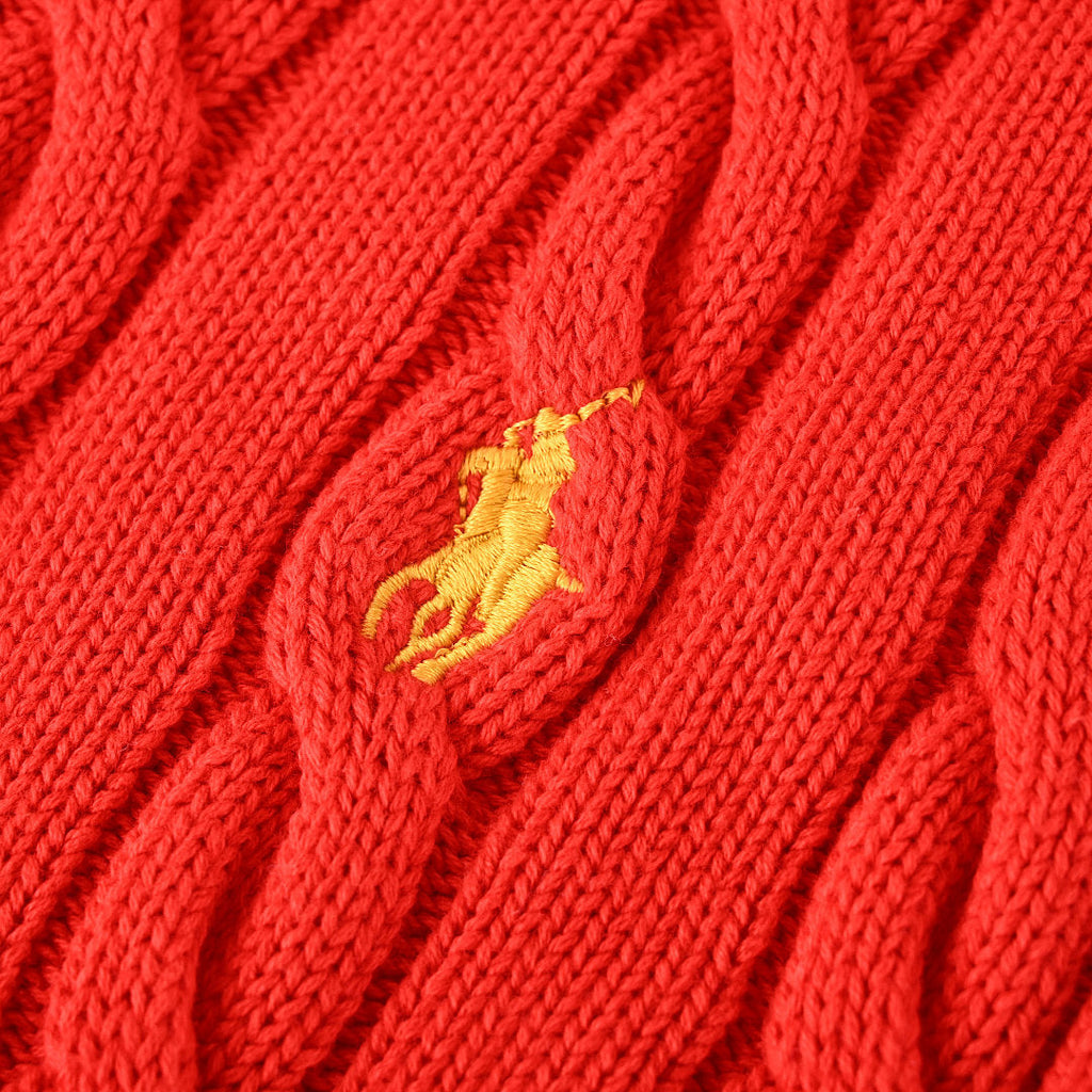 Ralph Lauren Cable-Knit Half-Zip Sweater - Scarlet - view 9