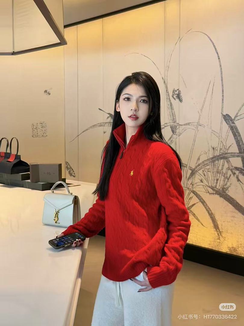 Ralph Lauren Cable-Knit Half-Zip Sweater - Scarlet - view 16