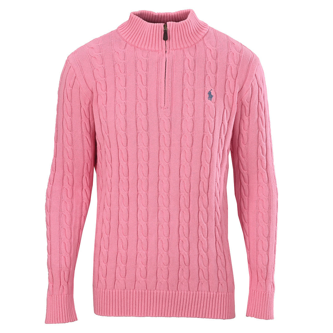 Ralph Lauren Cable-Knit Half-Zip Sweater - Pink - view 1
