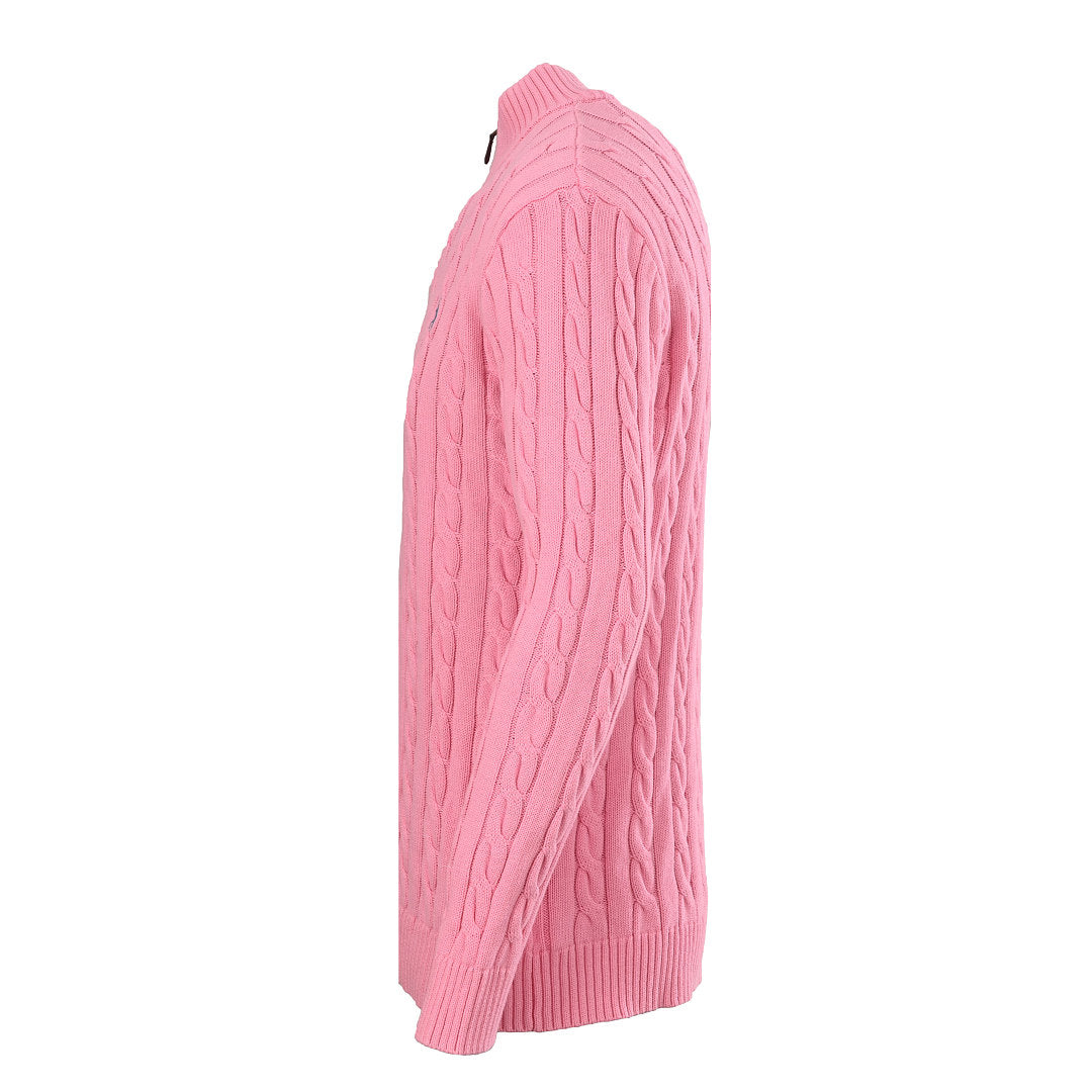 Ralph Lauren Cable-Knit Half-Zip Sweater - Pink - view 2