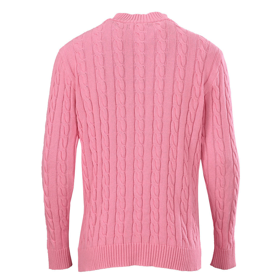 Ralph Lauren Cable-Knit Half-Zip Sweater - Pink - view 3