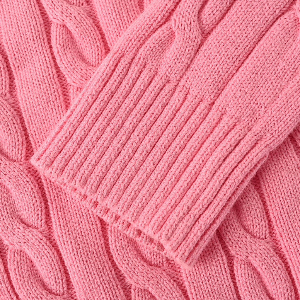 Ralph Lauren Cable-Knit Half-Zip Sweater - Pink - view 7