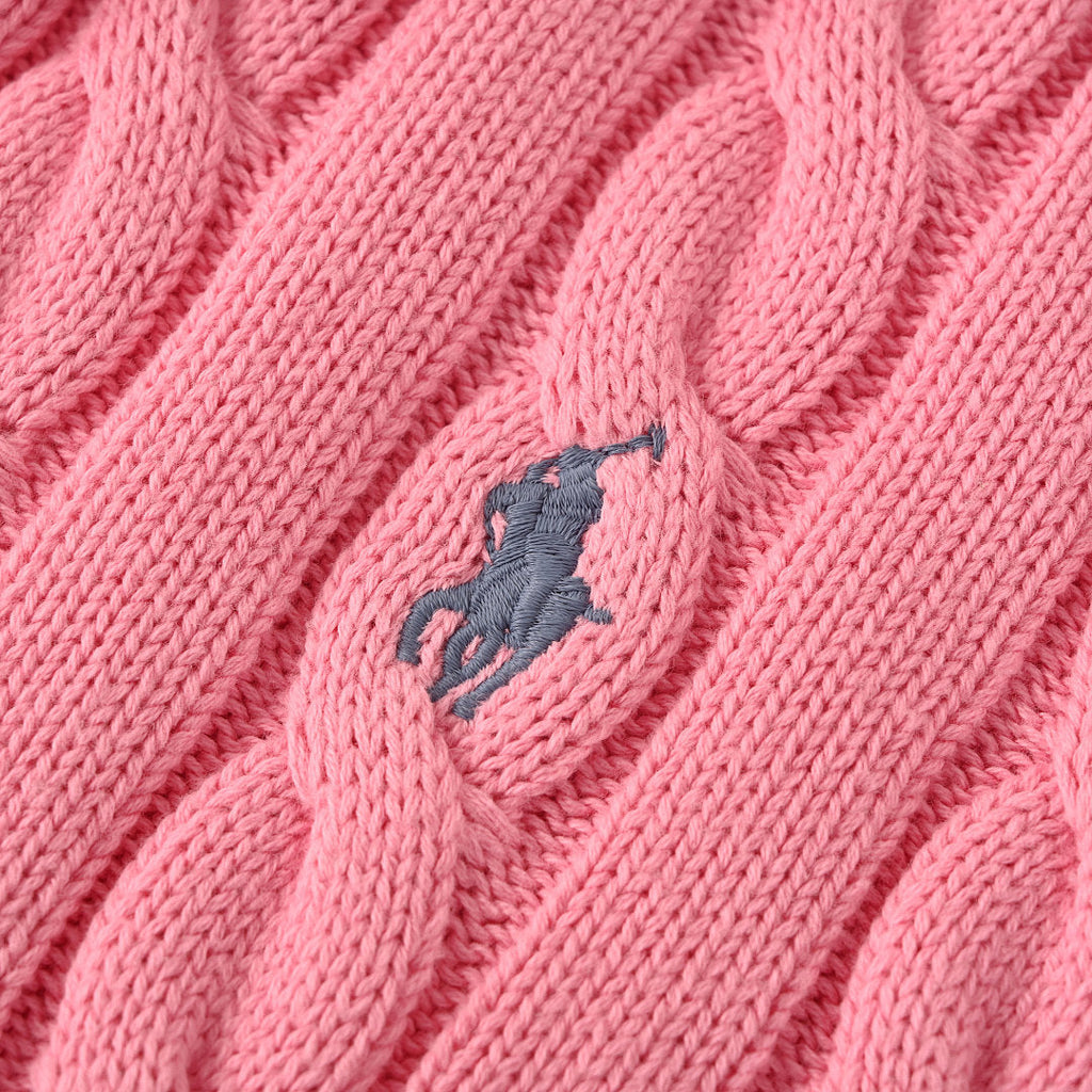 Ralph Lauren Cable-Knit Half-Zip Sweater - Pink - view 9