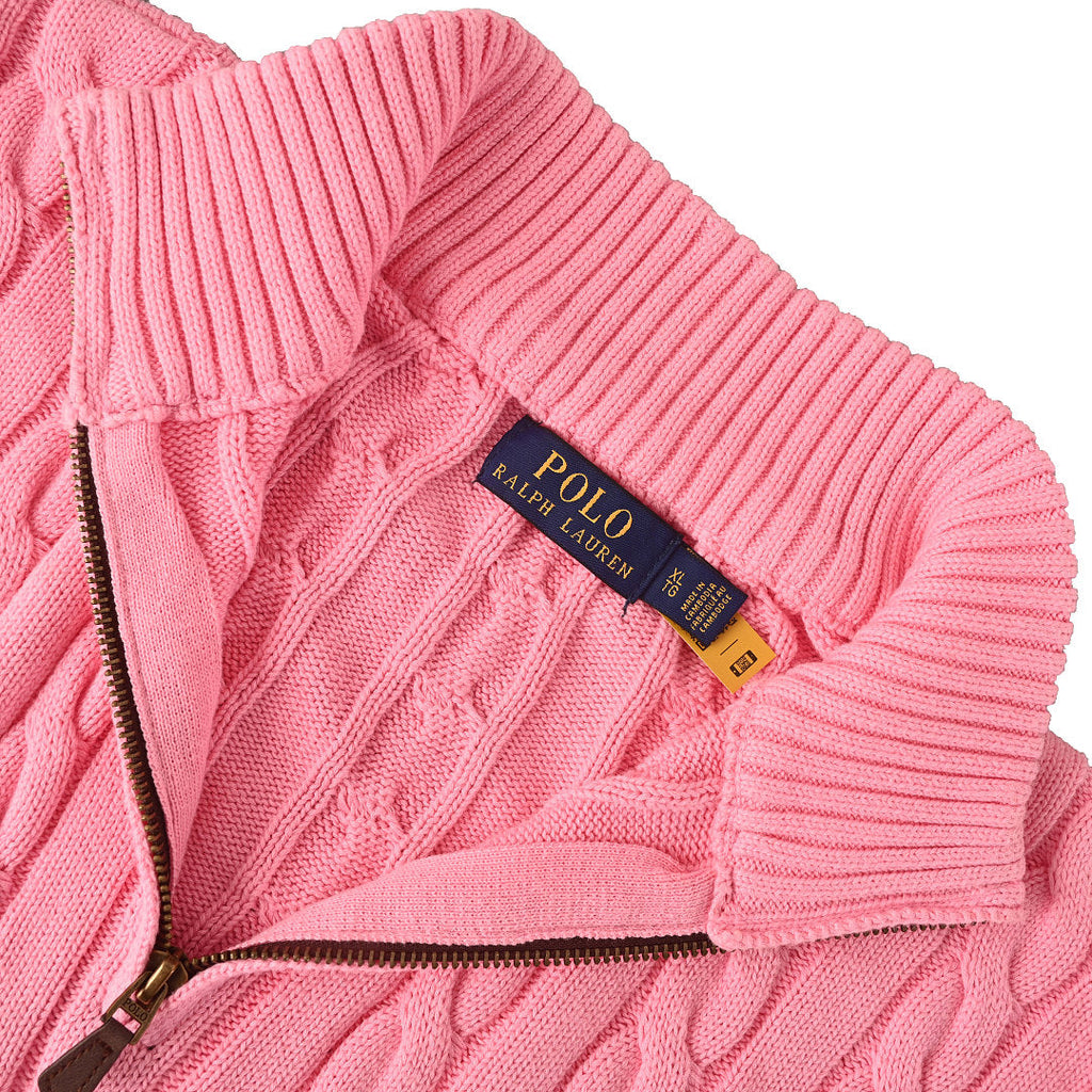 Ralph Lauren Cable-Knit Half-Zip Sweater - Pink - view 10