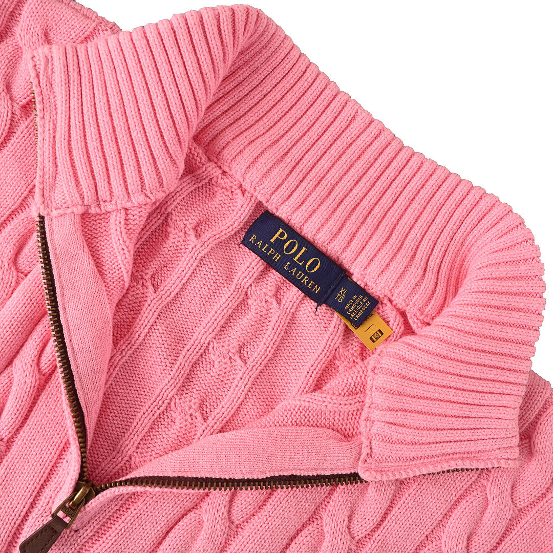 Ralph Lauren Cable-Knit Half-Zip Sweater - Pink - view 10