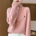 Ralph Lauren Cable-Knit Half-Zip Sweater - Pink - view 16