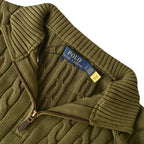 Ralph Lauren Cable-Knit Half-Zip Sweater - Olive - view 10