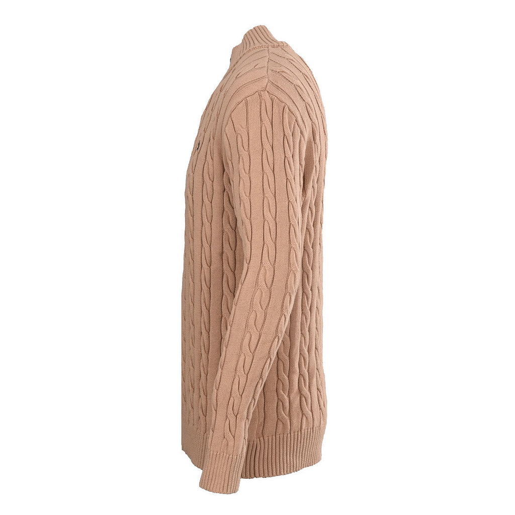 Ralph Lauren Cable-Knit Half-Zip Sweater - Camel - view 2