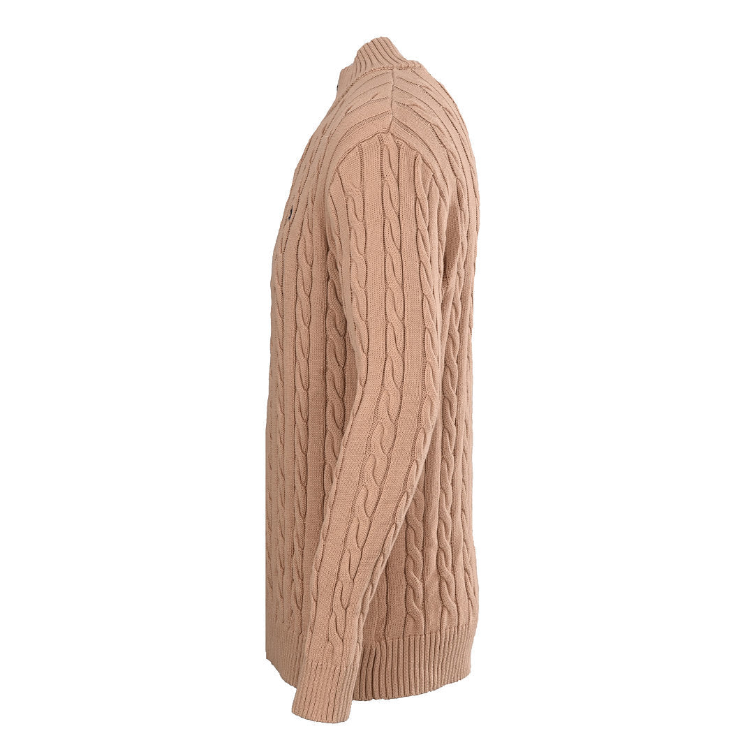 Ralph Lauren Cable-Knit Half-Zip Sweater - Camel - view 2
