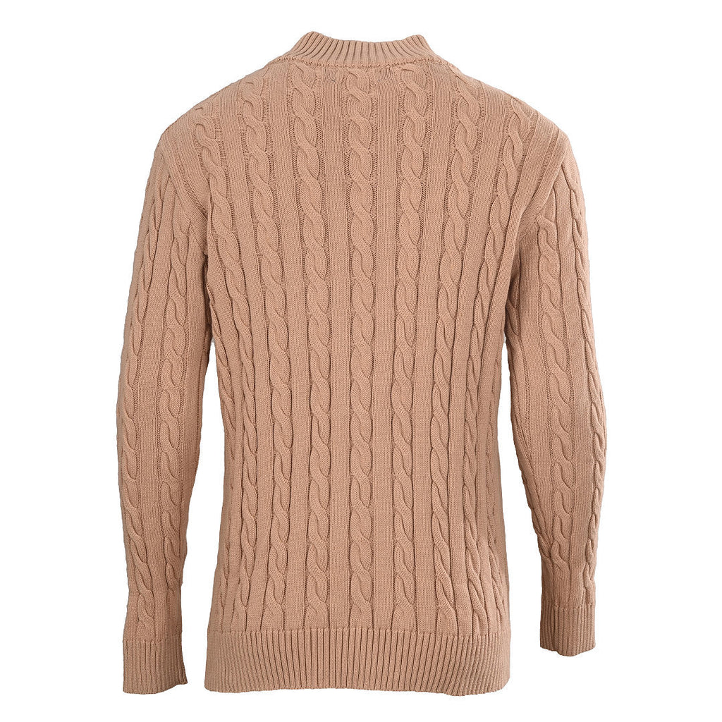 Ralph Lauren Cable-Knit Half-Zip Sweater - Camel - view 3