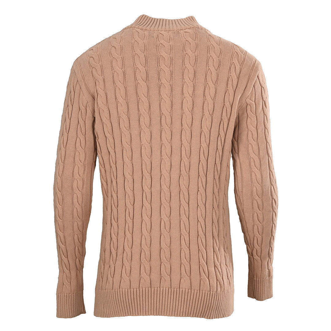 Ralph Lauren Cable-Knit Half-Zip Sweater - Camel - view 3