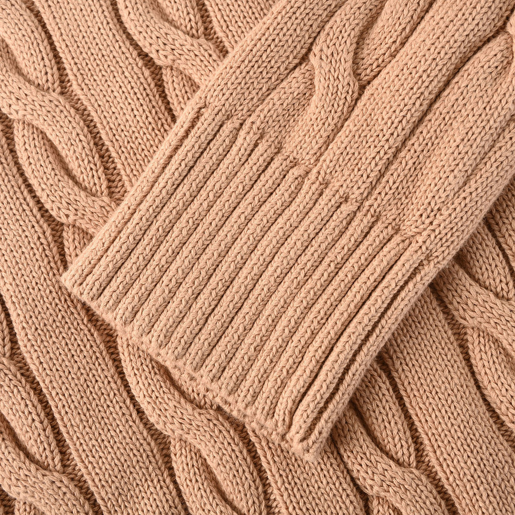 Ralph Lauren Cable-Knit Half-Zip Sweater - Camel - view 7