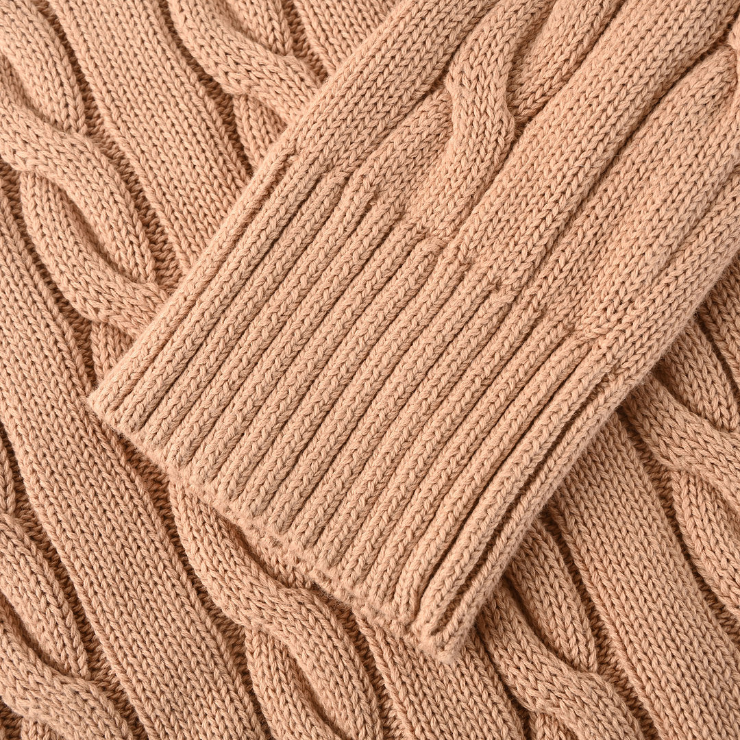 Ralph Lauren Cable-Knit Half-Zip Sweater - Camel - view 7
