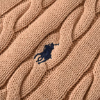 Ralph Lauren Cable-Knit Half-Zip Sweater - Camel - view 9