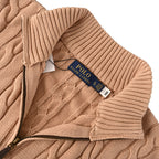 Ralph Lauren Cable-Knit Half-Zip Sweater - Camel - view 10