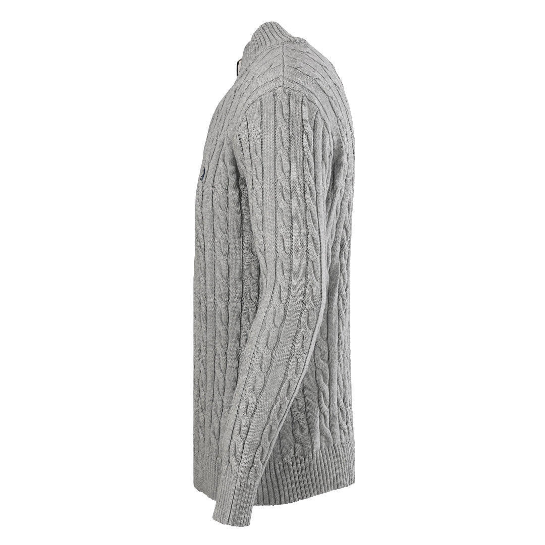 Ralph Lauren Cable-Knit Half-Zip Sweater - Gray - view 2