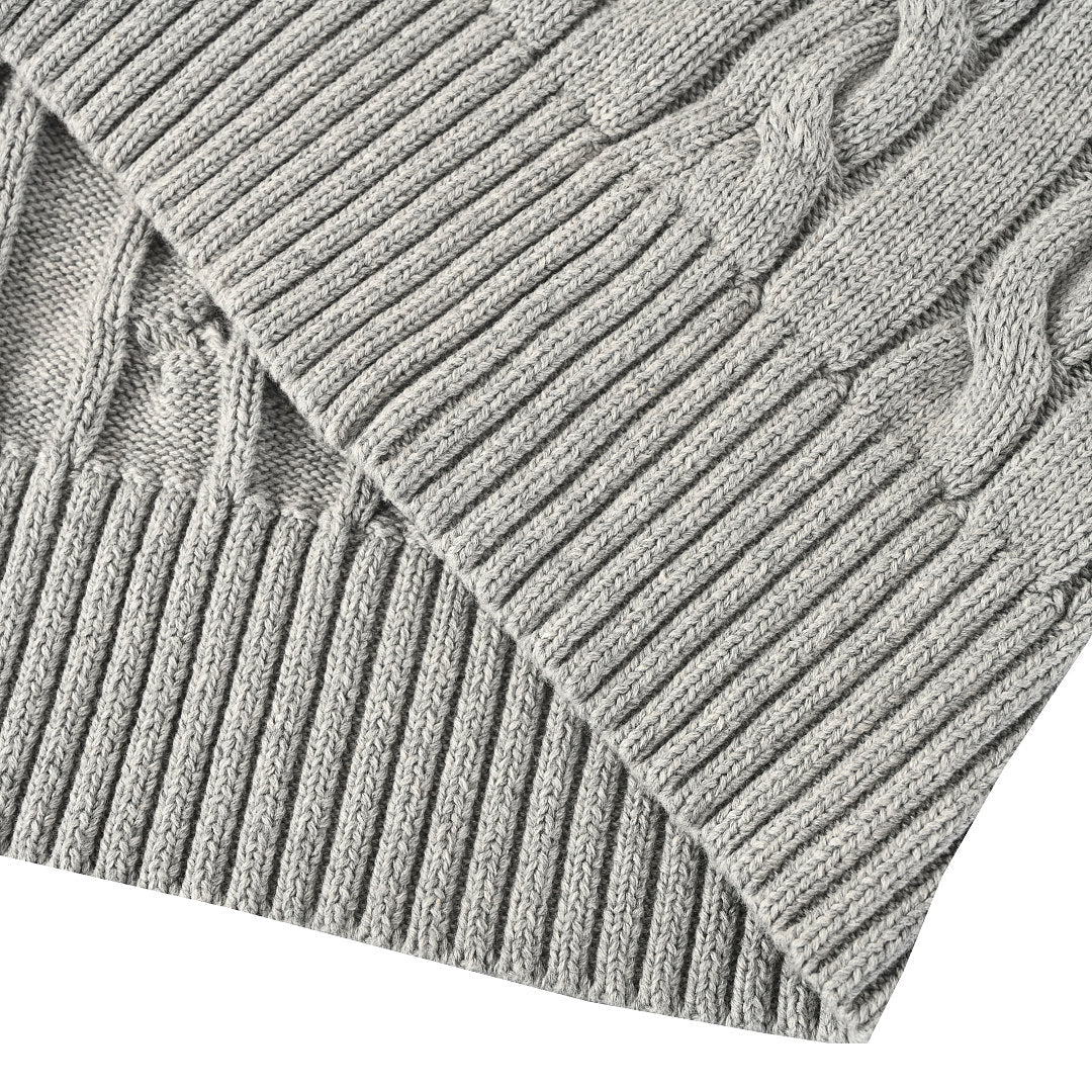 Ralph Lauren Cable-Knit Half-Zip Sweater - Gray - view 5
