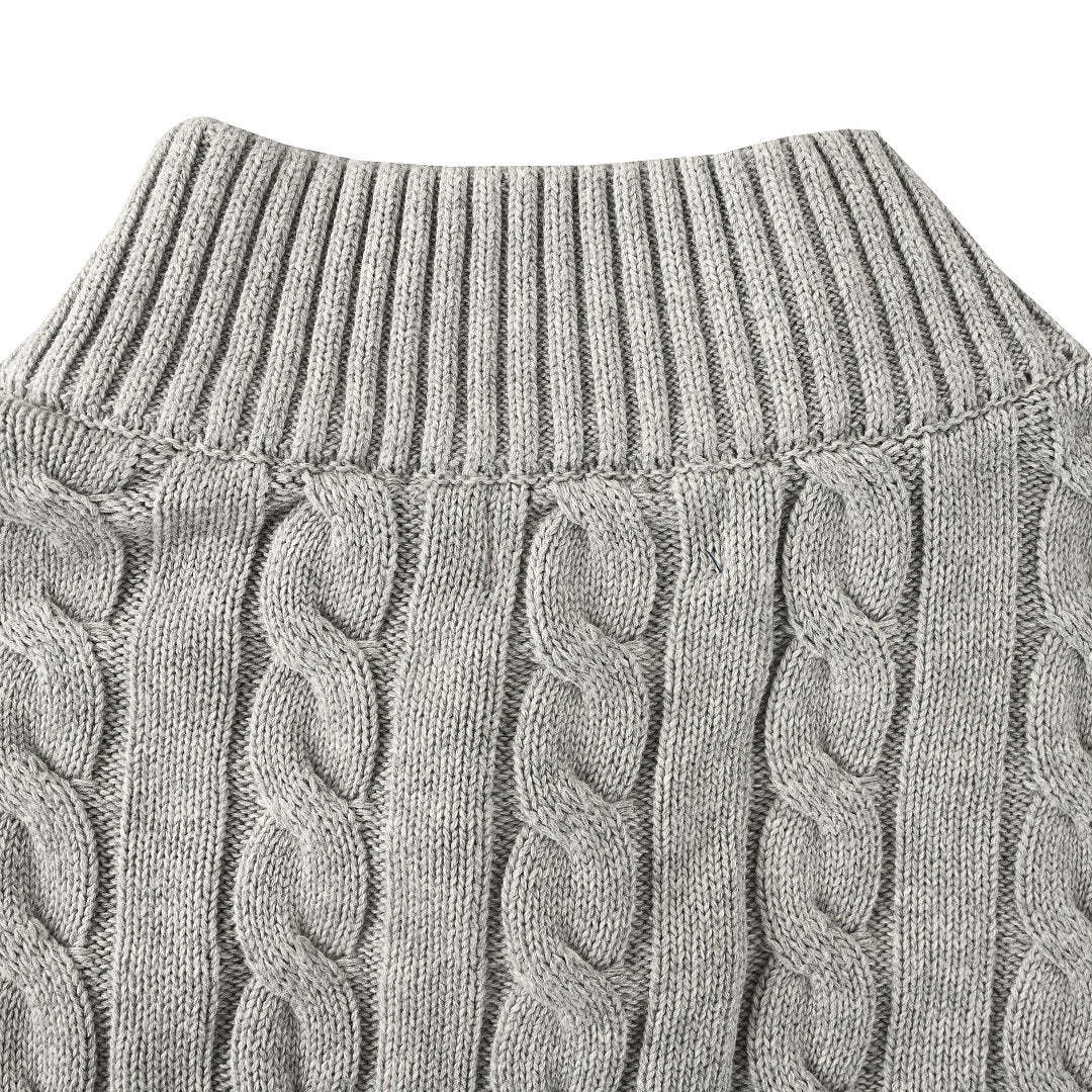 Ralph Lauren Cable-Knit Half-Zip Sweater - Gray - view 6