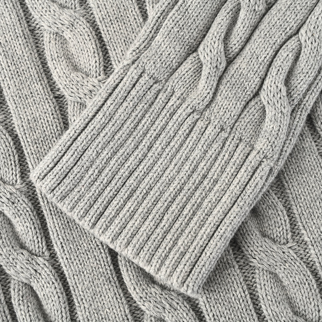 Ralph Lauren Cable-Knit Half-Zip Sweater - Gray - view 7