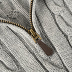 Ralph Lauren Cable-Knit Half-Zip Sweater - Gray - view 8