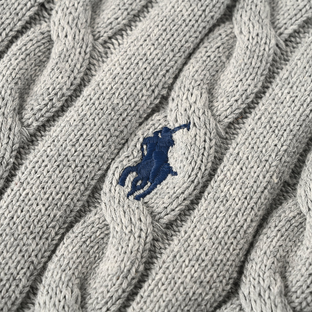 Ralph Lauren Cable-Knit Half-Zip Sweater - Gray - view 9