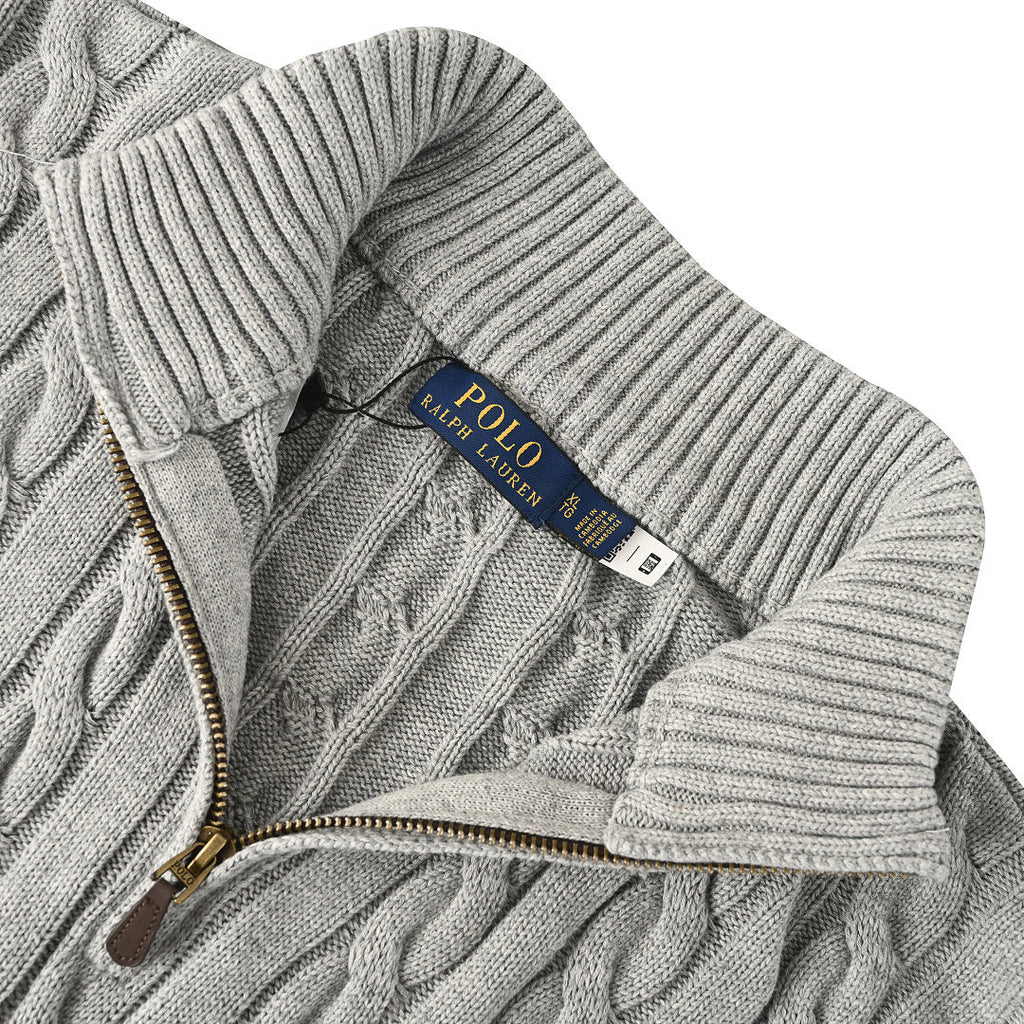 Ralph Lauren Cable-Knit Half-Zip Sweater - Gray - view 10