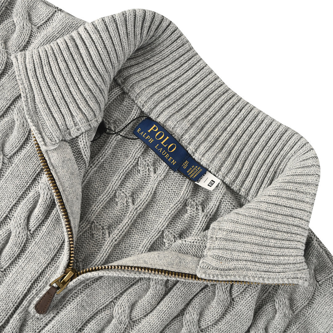 Ralph Lauren Cable-Knit Half-Zip Sweater - Gray - view 10