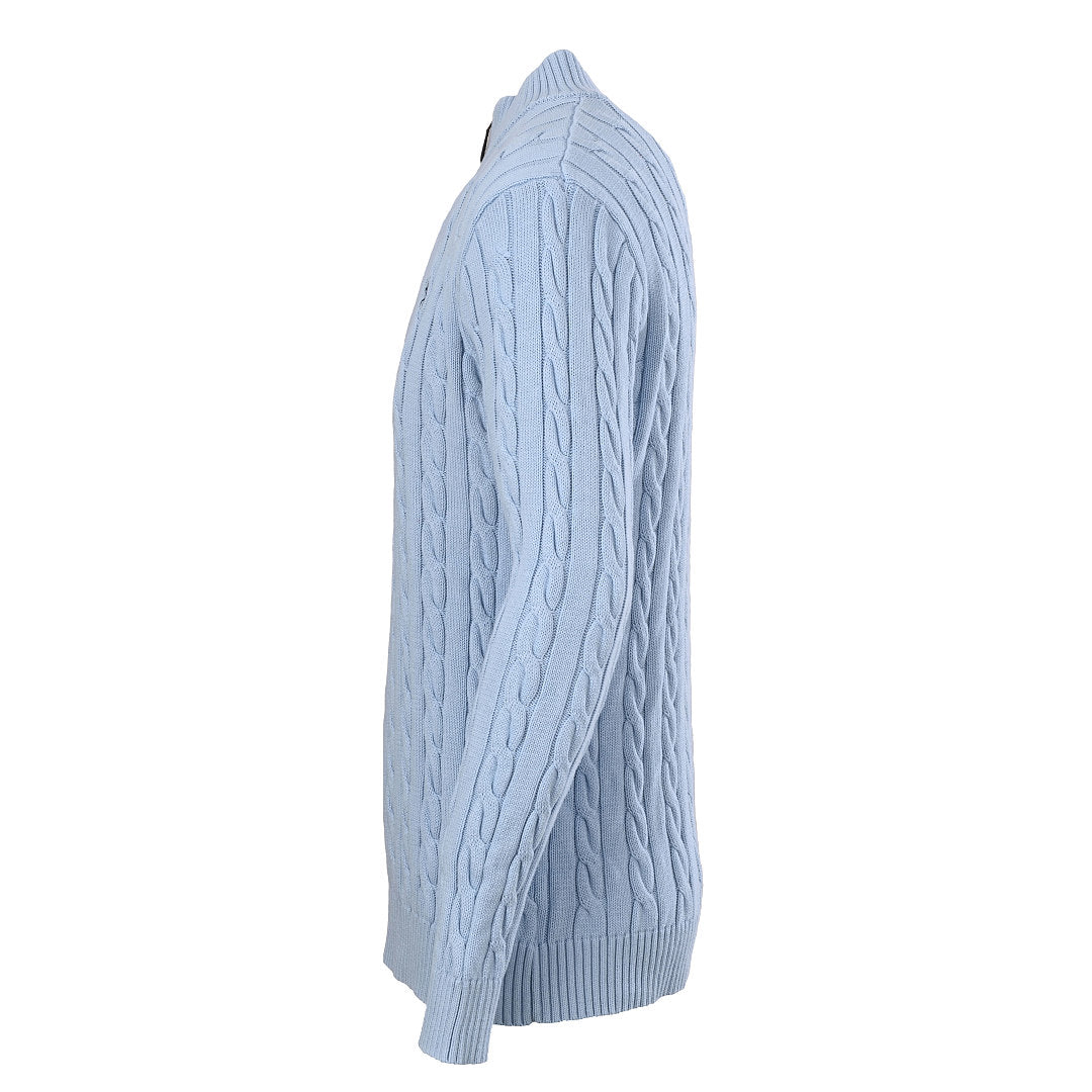 Ralph Lauren Cable-Knit Half-Zip Sweater - Light Blue - view 2